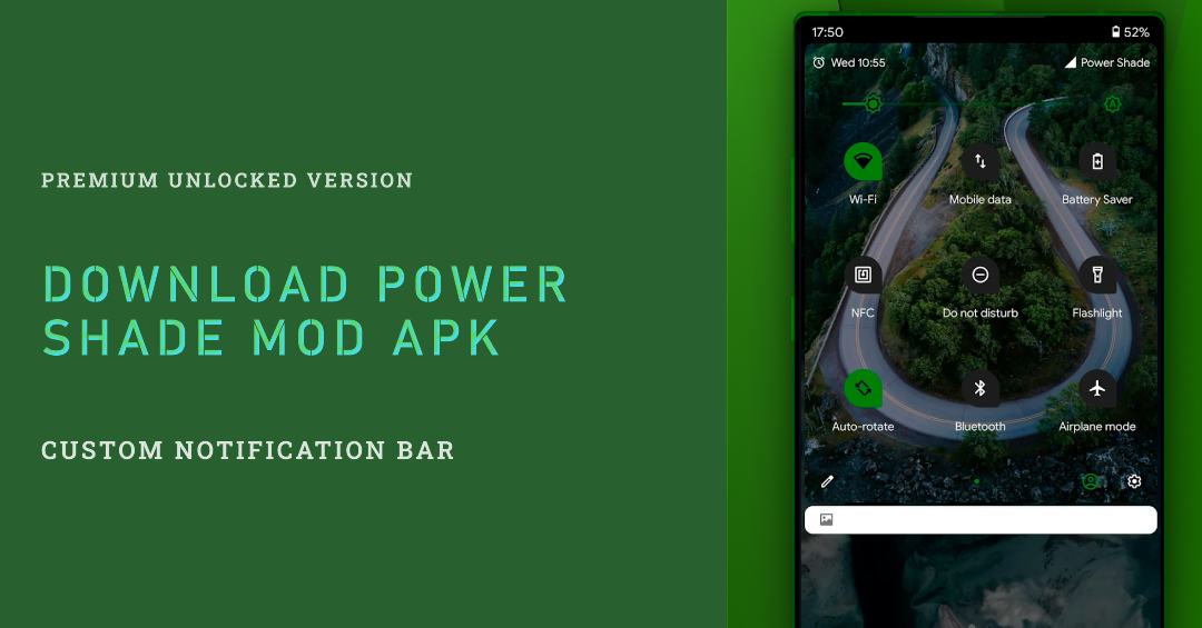 download power shade notification bar mod apk